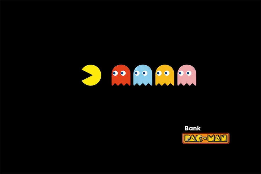 Adesivo para cartão Pac-Man Colorido