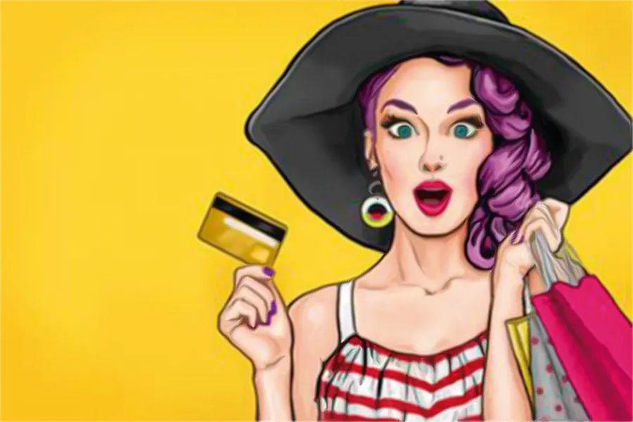Adesivo para cartão Mulher Pop Art