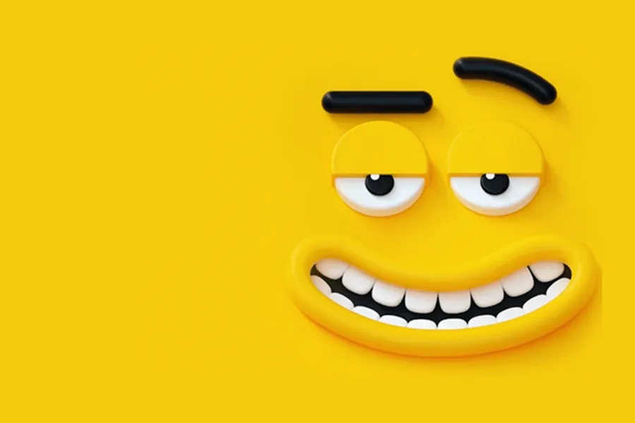 Adesivo para cartão Emoji Sorridente Amarelo