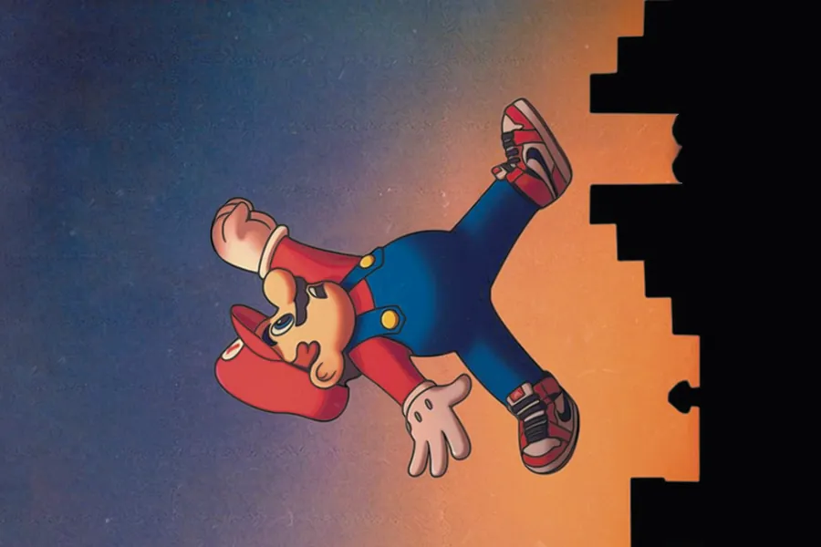 Adesivo para cartão Mario ao Pôr do Sol