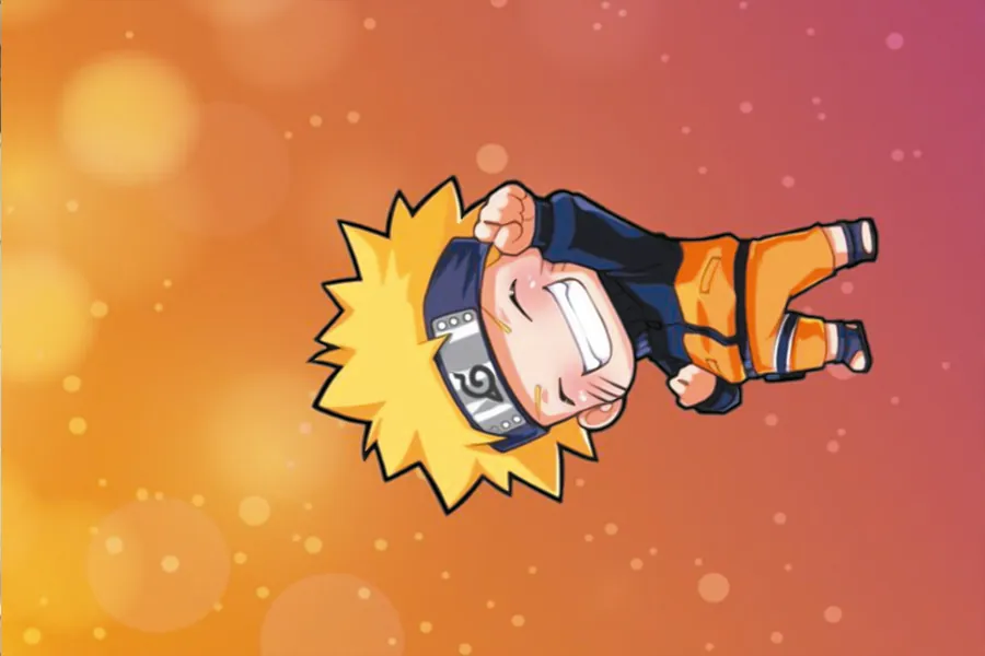 Adesivo para cartão Naruto Chibi Laranja