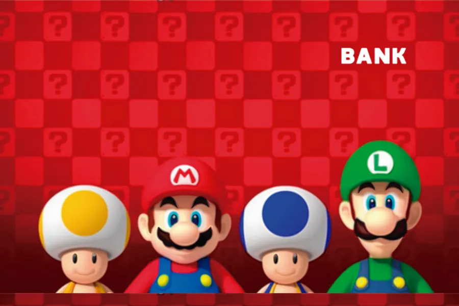 Adesivo para cartão Mario e Luigi Banco