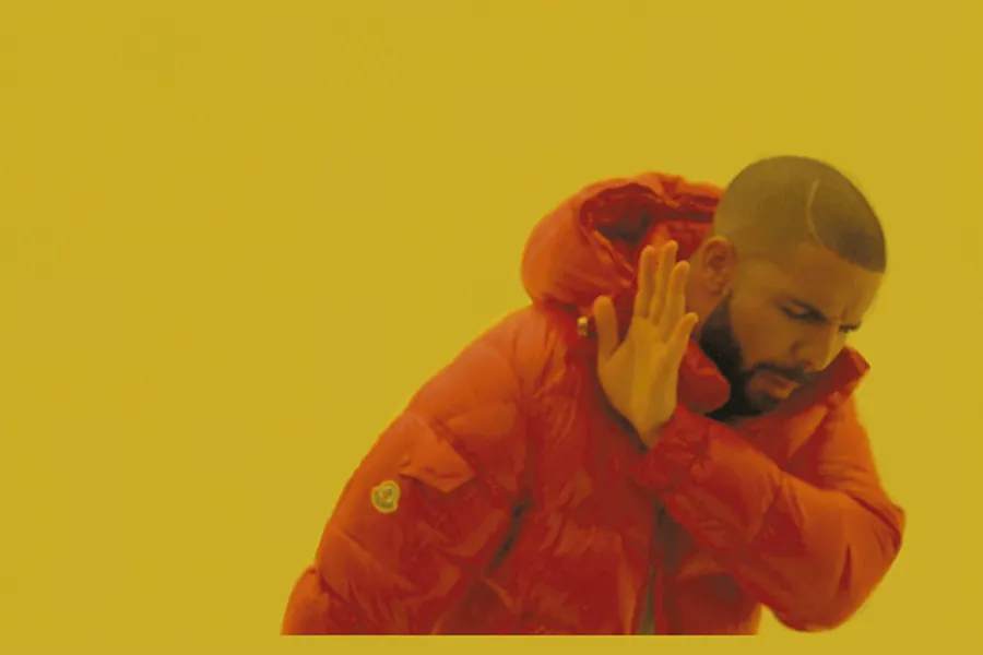 Adesivo para cartão Drake Casaco Vermelho Amarelo