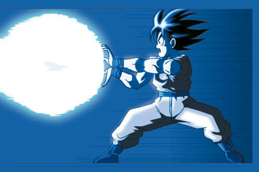 Adesivo para cartão Goku Genki Dama Azul