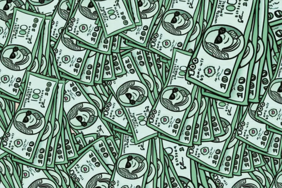 Adesivo para cartão Cédulas de Dinheiro Verde