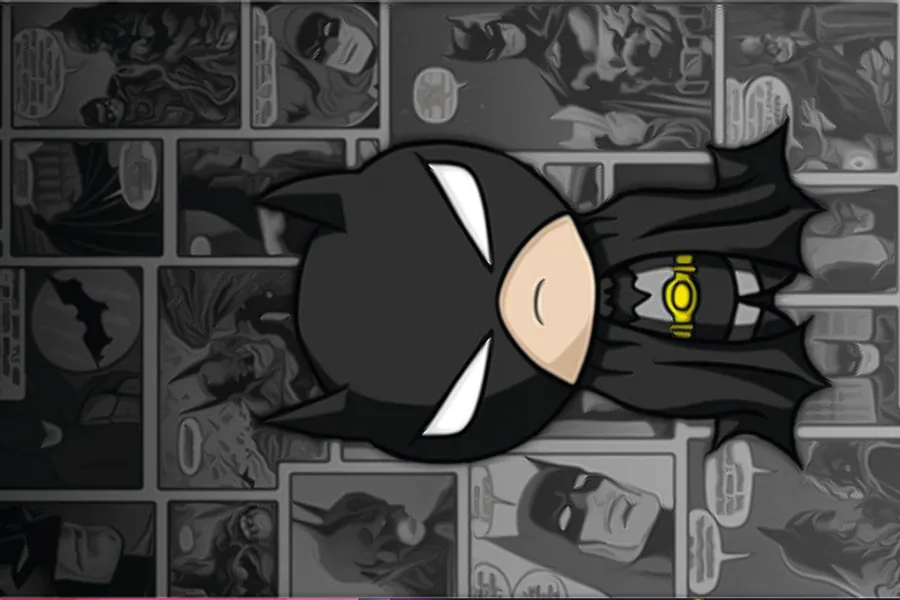 Adesivo para cartão Batman Chibi Preto