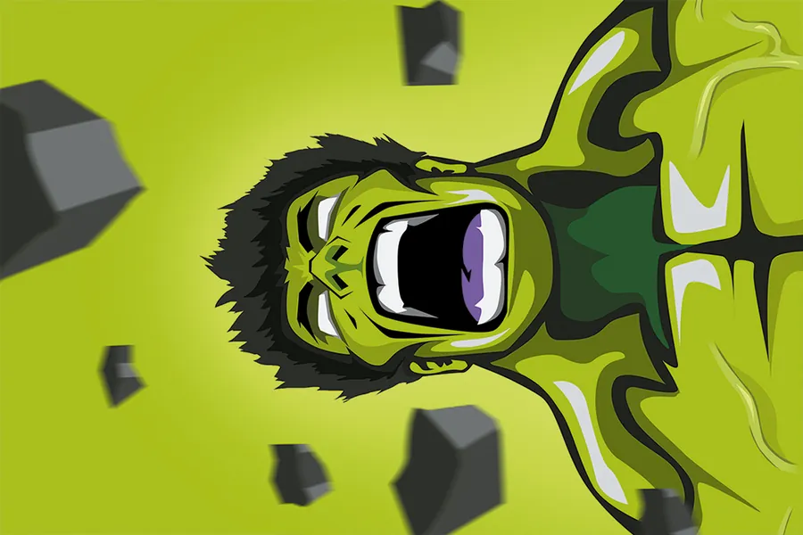 Adesivo para cartão Hulk Verde Rugindo
