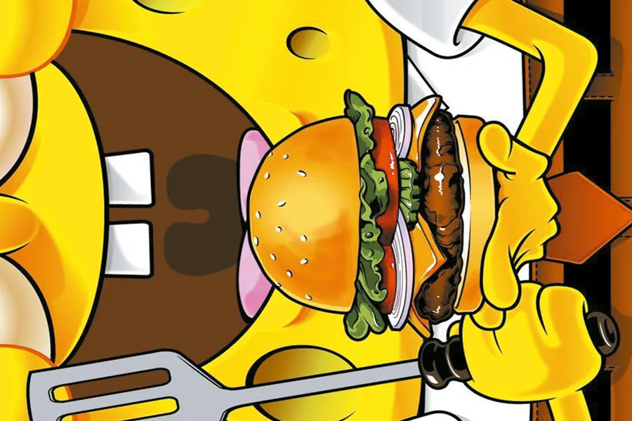 Adesivo para cartão Homer Simpson com Hambúrguer