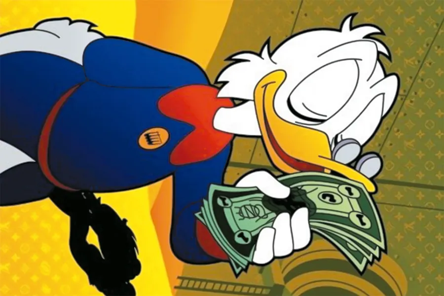 Adesivo para cartão Pato Donald com Dinheiro