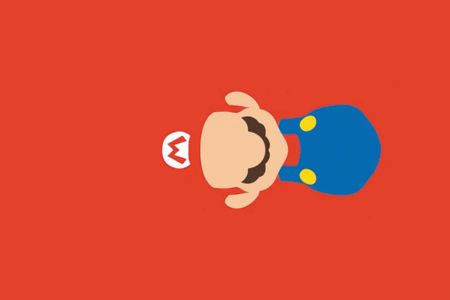Adesivo para cartão Mario Vermelho Minimalista