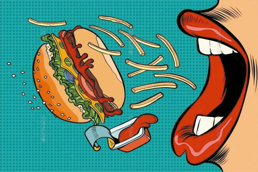 Adesivo para cartão Hambúrguer Pop Art