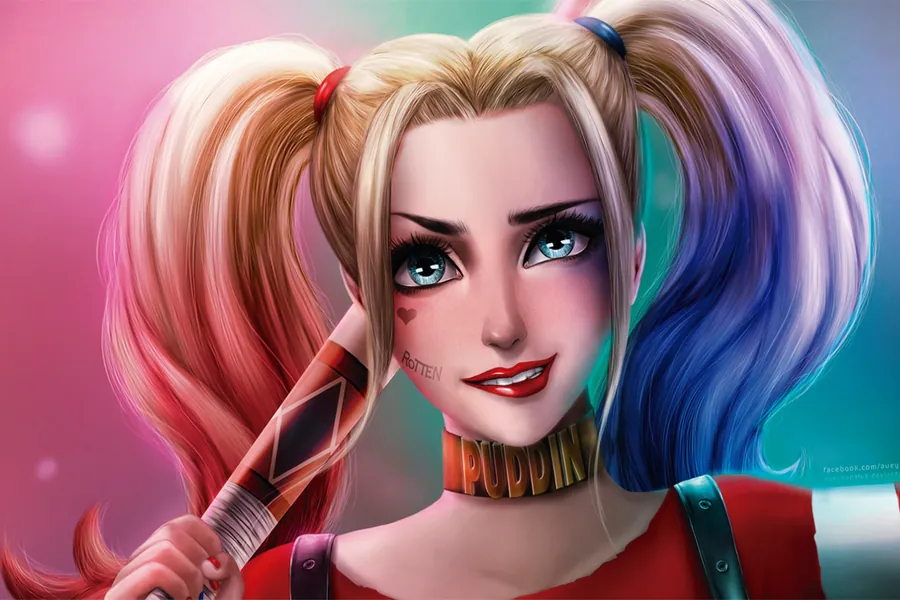 Adesivo para cartão Harley Quinn Colorida