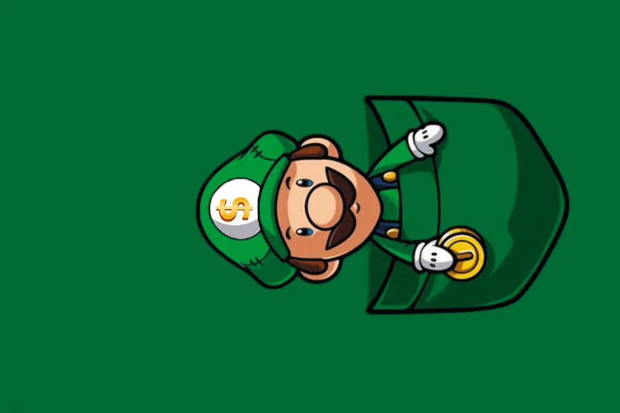 Adesivo para cartão Luigi Dinheiro Verde