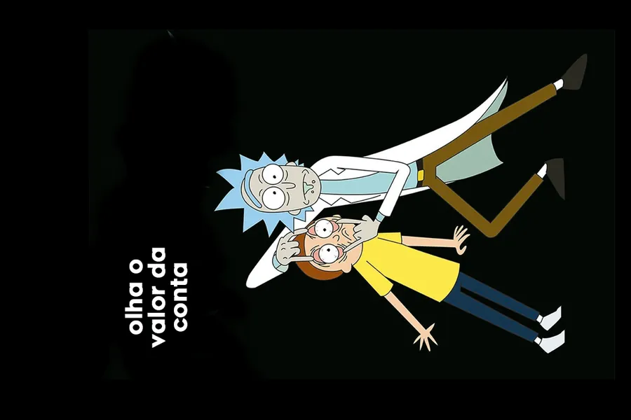 Adesivo para cartão Rick e Morty Preto