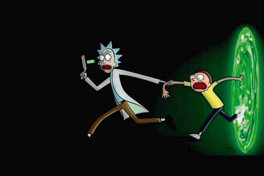 Adesivo para cartão Rick e Morty Portal Verde