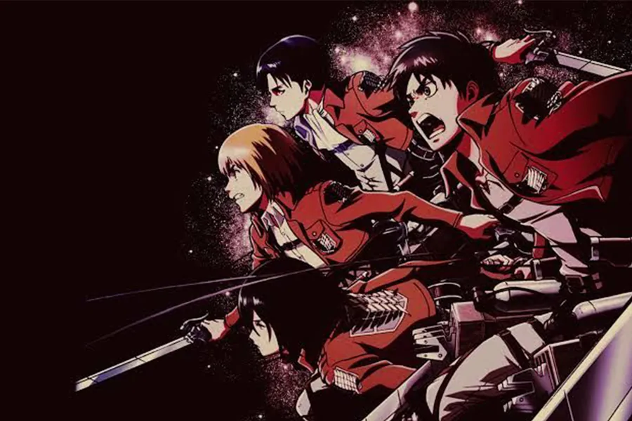 Adesivo para cartão Attack on Titan Vermelho