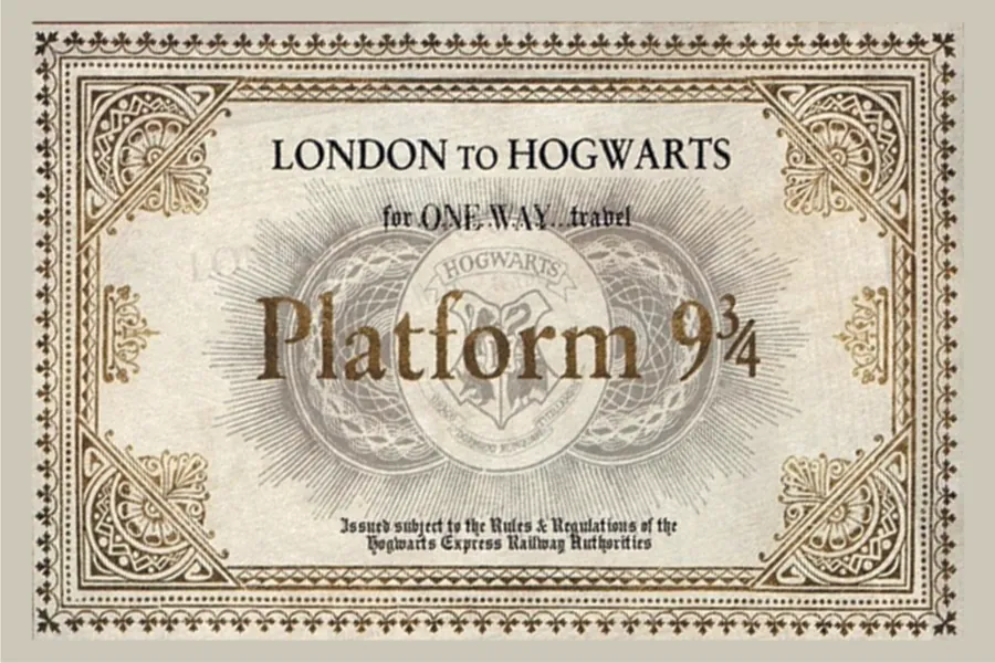 Adesivo para cartão Passagem Plataforma 9¾ Hogwarts