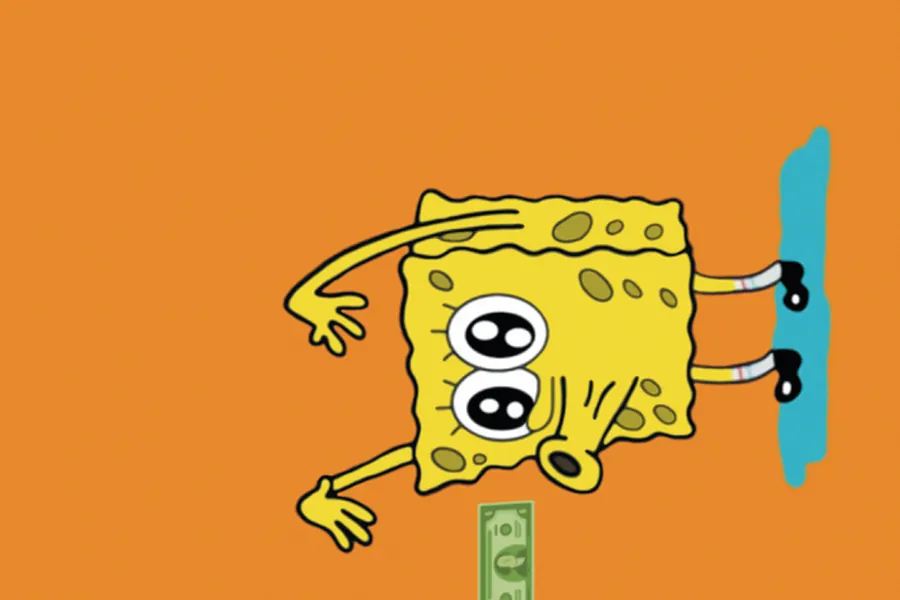 Adesivo para cartão Bob Esponja Laranja