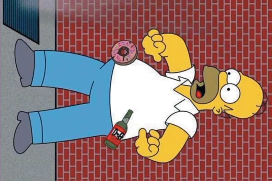 Adesivo para cartão Homer Simpson com Donut