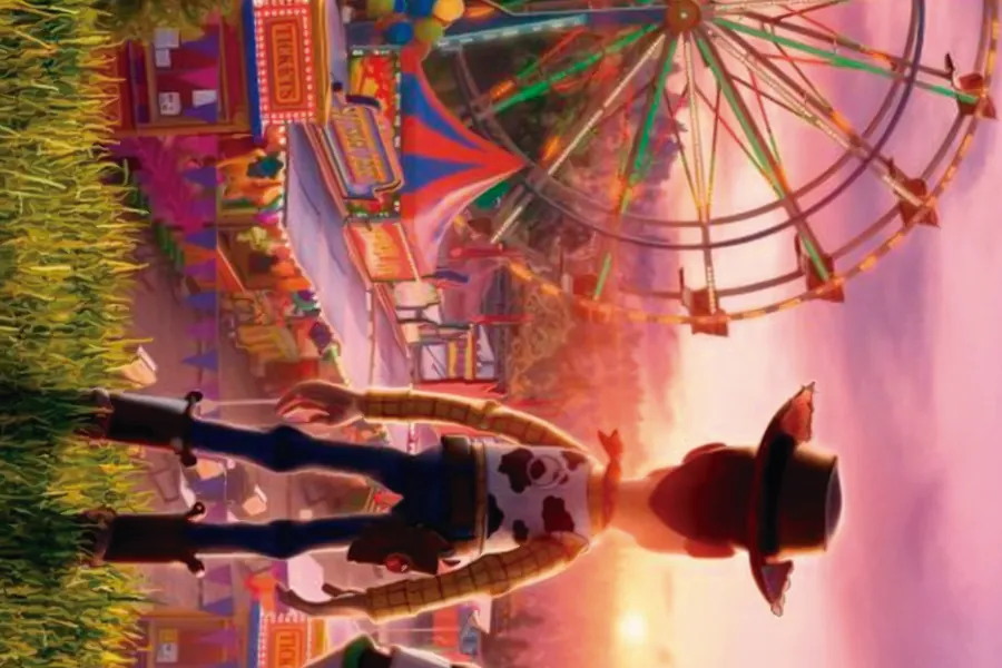 Adesivo para cartão Woody ao Pôr do Sol