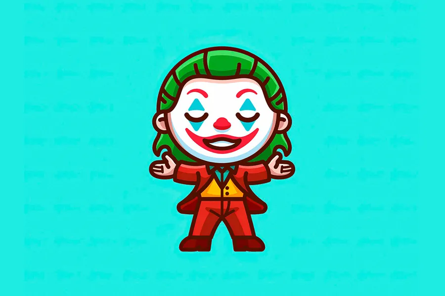 Adesivo para cartão Coringa Cartoon Colorido