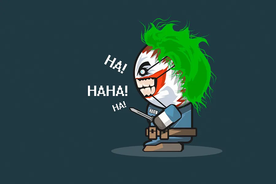 Adesivo para cartão Coringa Caricatura Verde