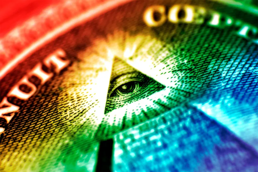 Adesivo para cartão Olho da Pirâmide Colorida
