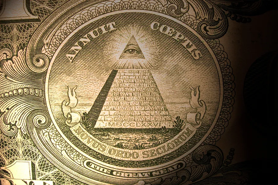 Adesivo para cartão Illuminati no Dólar