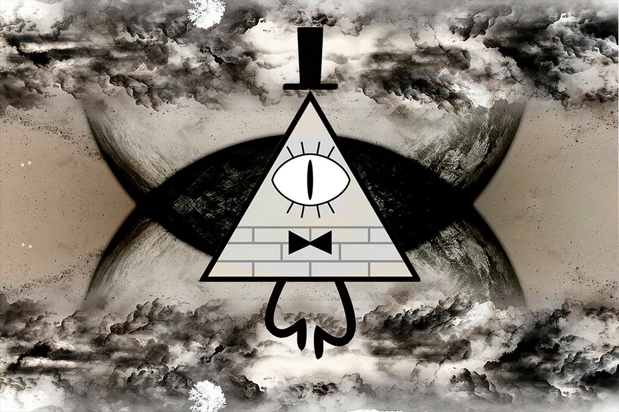 Adesivo para cartão Bill Cipher Monocromático