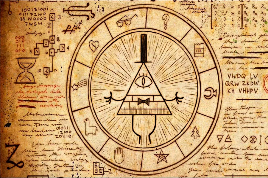 Adesivo para cartão Bill Cipher Pergaminho Dourado