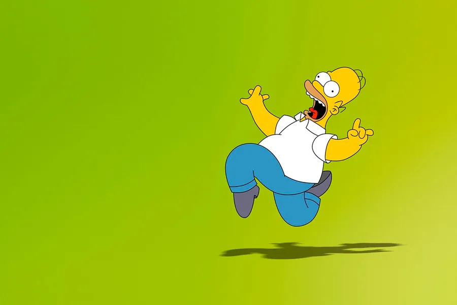 Adesivo para cartão Homer Simpson Saltando Verde