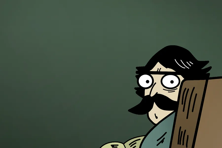 Adesivo para cartão Personagem Cartoon com Bigode