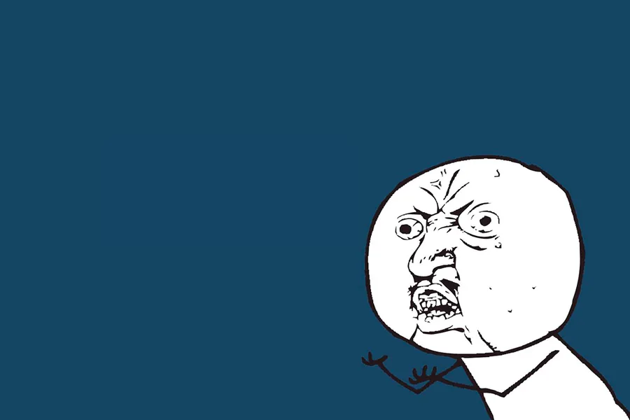 Adesivo para cartão Meme Rage Comic Azul