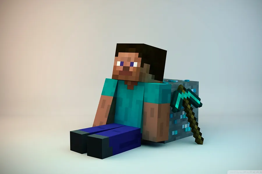 Adesivo para cartão Steve Minecraft com Picareta