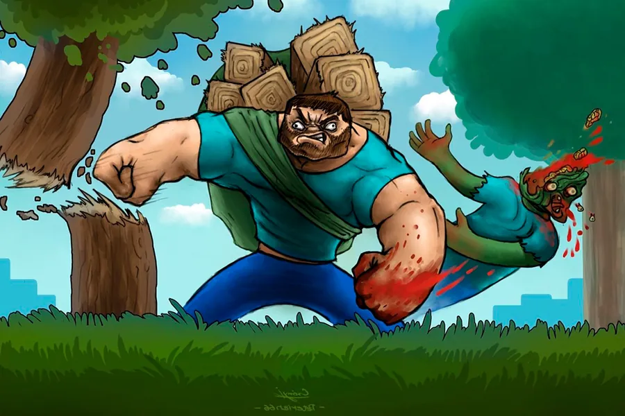 Adesivo para cartão Lenhador Furioso Cartoon