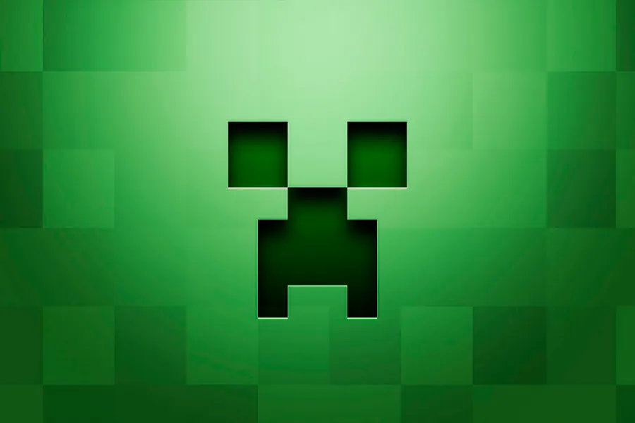 Adesivo para cartão Creeper Verde Pixelado