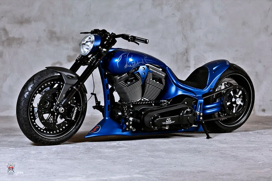 Adesivo para cartão Moto Custom Azul