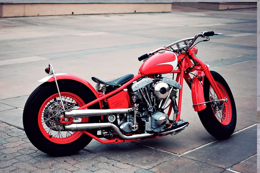Adesivo para cartão Moto Custom Vermelha