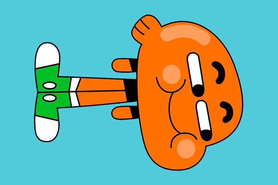 Adesivo para cartão Darwin Laranja Cartoon