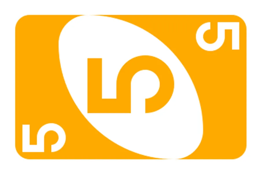 Adesivo para cartão Número 5 Laranja Abstrato