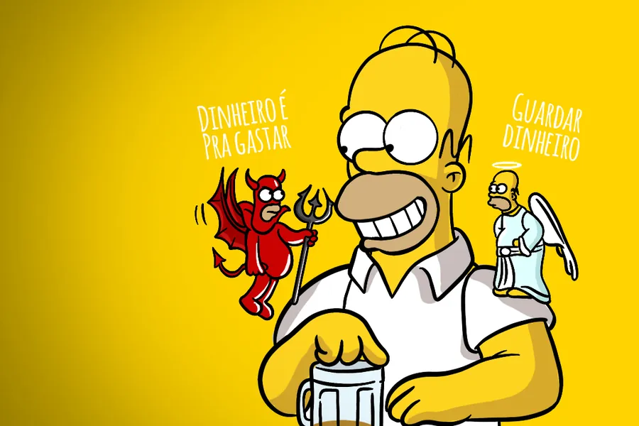 Adesivo para cartão Homer Simpson e Dinheiro