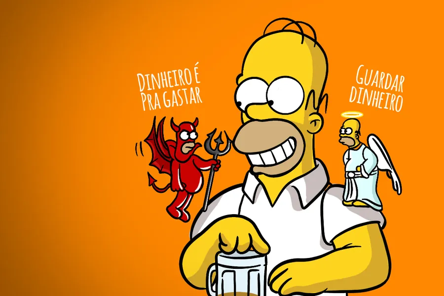 Adesivo para cartão Homer Anjo e Demônio