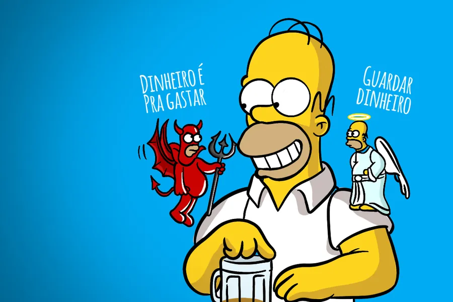 Adesivo para cartão Homer Anjo e Diabo