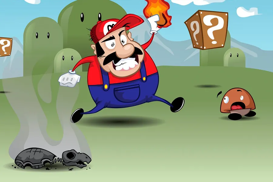 Adesivo para cartão Mario Clássico em Ação