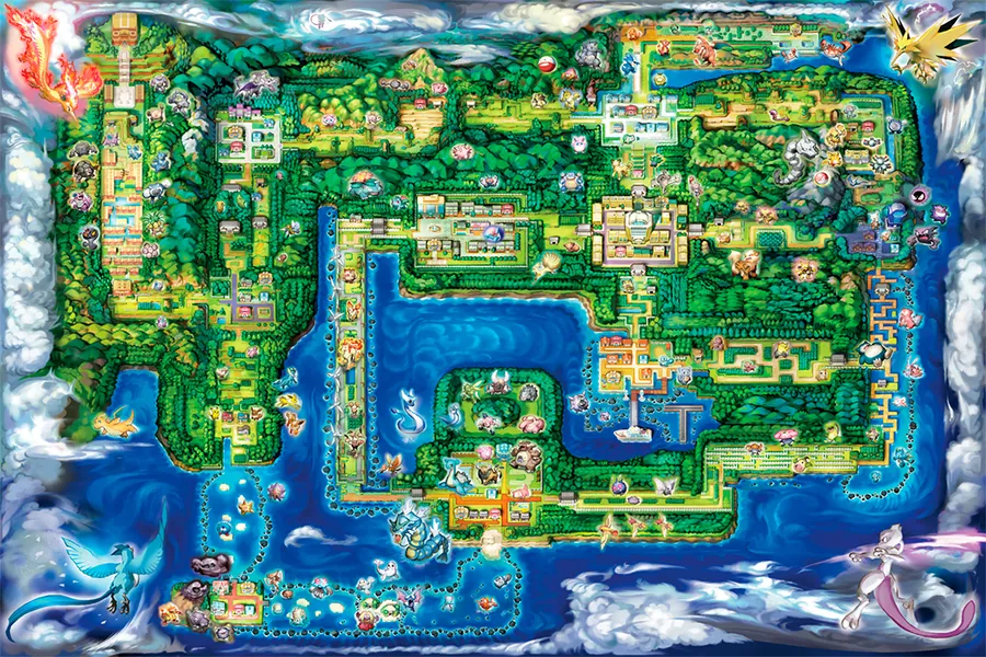 Adesivo para cartão Mapa Pokémon Colorido
