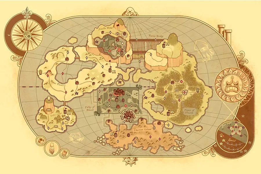 Adesivo para cartão Mapa Fantasia Bege
