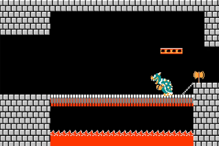 Adesivo para cartão Bowser Castelo Retrô