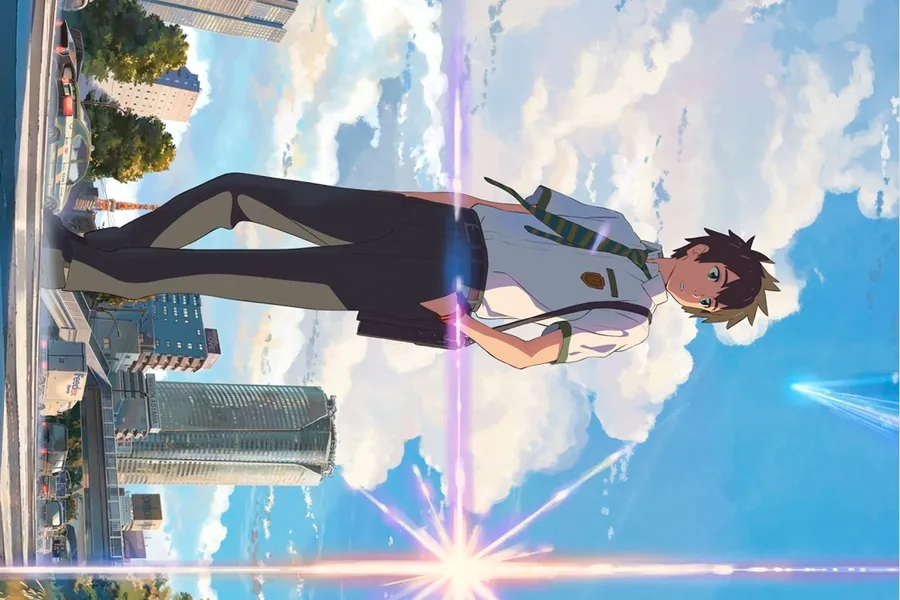 Adesivo para cartão Anime Jovem na Cidade
