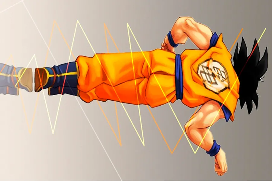 Adesivo para cartão Goku em Laranja