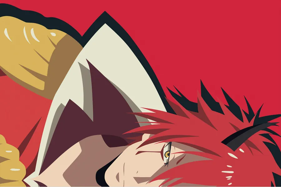 Adesivo para cartão Anime Cabelo Vermelho